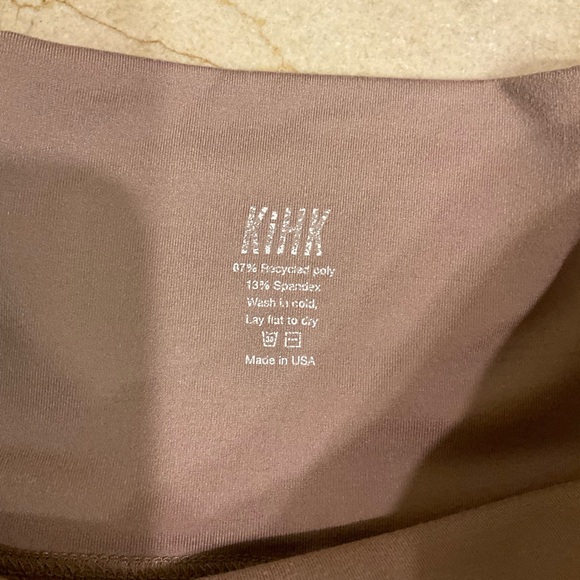 Kihk Biker Shorts In Taupe, High Waist Elastic Band, All Over Snug Fit, Sz S - Picture 5 of 10